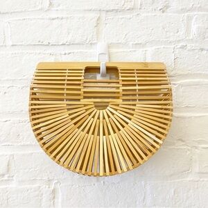 Unbranded || Arc Bamboo Handbag Caged Purse Tan OS
